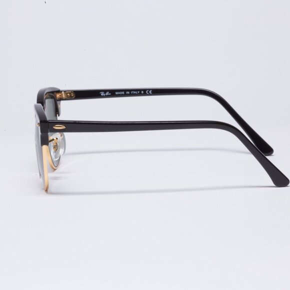 Ray-Ban RB3016-W365 Clubmaster  Black Frame Green Lenses 51mm Unisex Italy Made - Picture 7 of 12